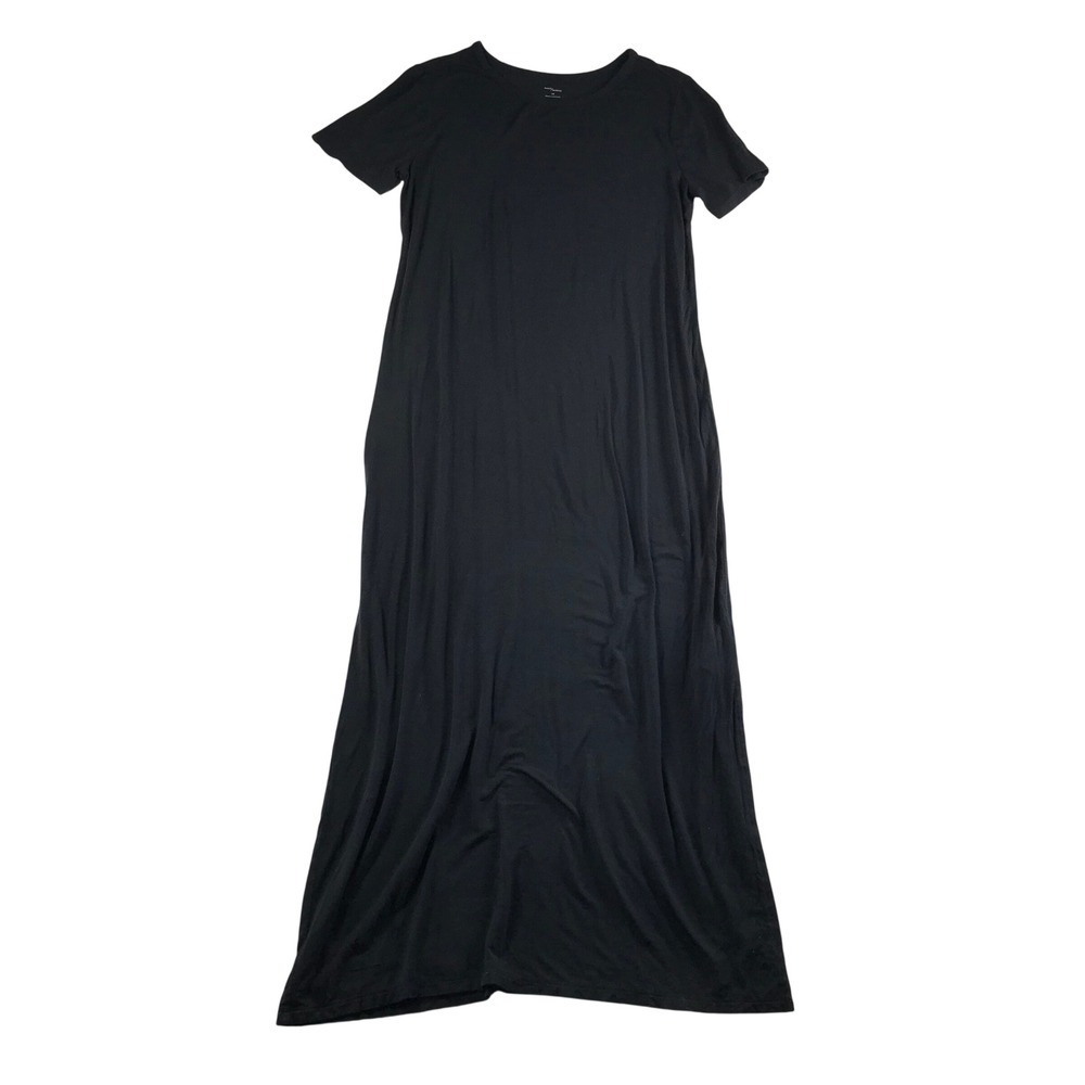 Daily Ritual Womens Black Short Sleeve Jersey Maxi T-Shirt Dress Large L L/G